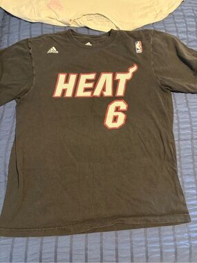 Adidas Miami Heat Lebron James Black T-Shirt